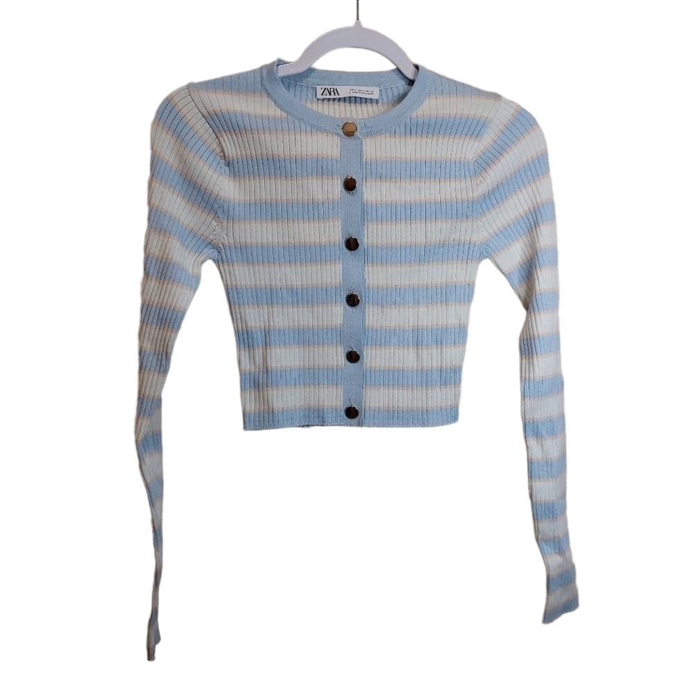 ZARA LADIES LONG SLEEVE CROP SWEATER- S